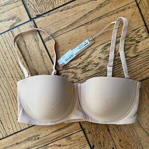 Skims 32C Clay Fits Everbody Strapless Bra